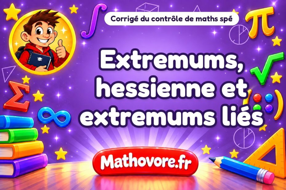 Corrigé du contrôle de maths spé : extremums, hessienne et extremums liés