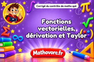 Corrigé du contrôle de maths spé : fonctions vectorielles, dérivation et Taylor