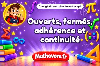 Corrigé du contrôle de maths spé : ouverts, fermés, adhérence et continuité