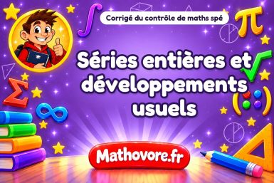 Corrigé du contrôle de maths spé : séries entières et développements usuels