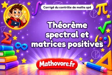 Corrigé du contrôle de maths spé : théorème spectral et matrices positives