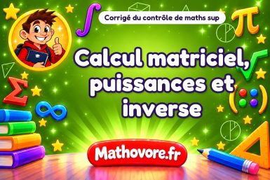 Corrigé du contrôle de maths sup : calcul matriciel, puissances et inverse