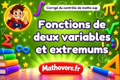 Corrigé du contrôle de maths sup : fonctions de deux variables et extremums