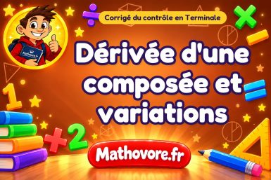 Corrigé du contrôle de maths Terminale : dérivée d'une composée et variations