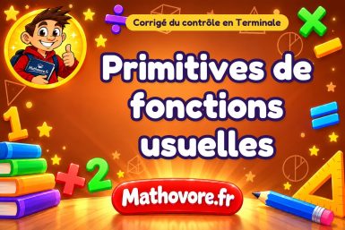 Corrigé du contrôle de maths Terminale : primitives de fonctions usuelles