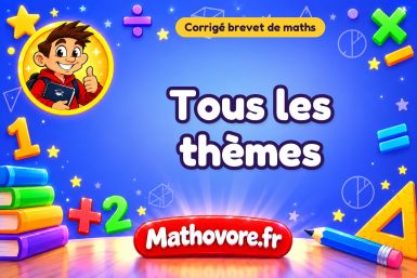 Corrigé brevet de maths par thème : tous les corrigés des annales