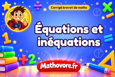 Corrigé brevet de maths : Équations et inéquations, exercices des annales