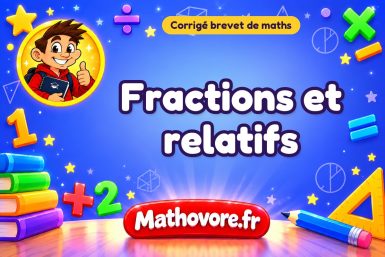 Corrigé brevet de maths : Fractions et relatifs, exercices des annales