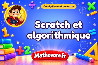 Corrigé brevet de maths : Scratch et algorithmique, exercices des annales