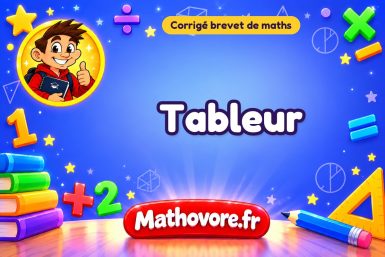 Corrigé brevet de maths : Tableur, exercices des annales