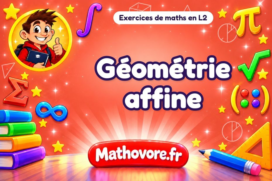 Géométrie affine : exercices de maths en L2 corrigés en PDF