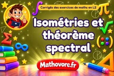 Isométries et théorème spectral : corrigé des exercices de maths en L2