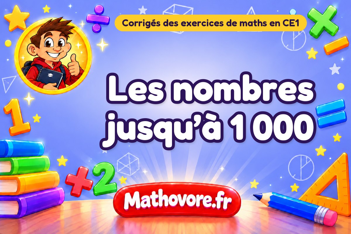 Révisions maths CE1 : corrigé des exercices