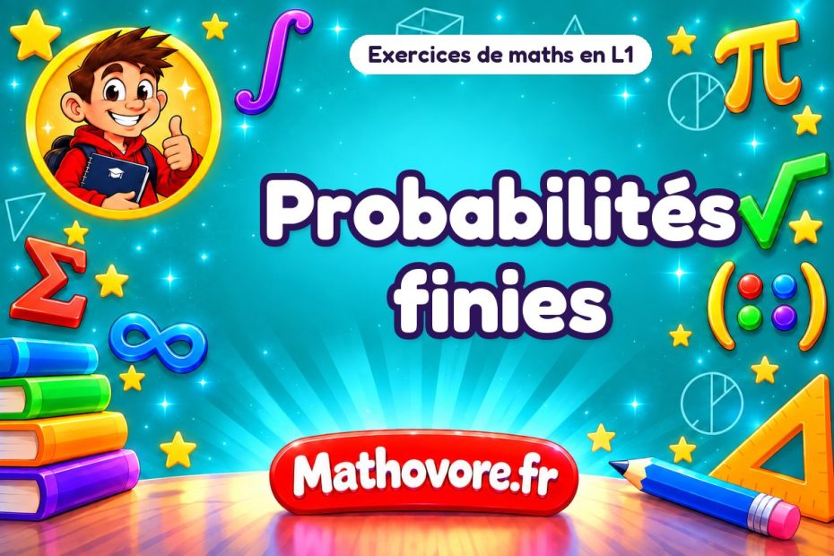 Probabilités finies : exercices de maths en L1 corrigés en PDF