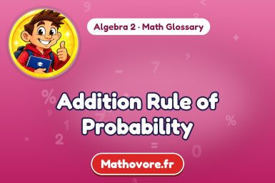 Addition Rule of Probability – definition and example, Algebra 2 math glossary – Mathovore