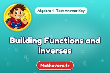 Building Functions and Inverses – Algebra 1 math test answer key