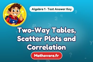 Two-Way Tables, Scatter Plots and Correlation – Algebra 1 math test answer key