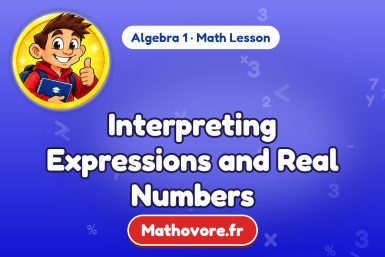 Interpreting Expressions and Real Numbers – Algebra 1 math lesson