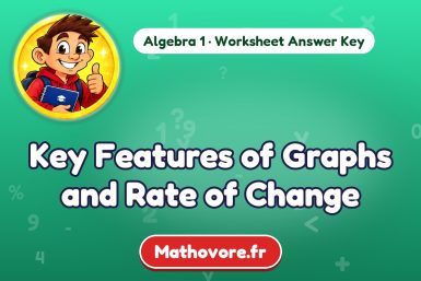 Key Features of Graphs and Rate of Change – Algebra 1 math worksheet answer key
