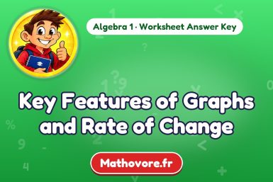 Key Features of Graphs and Rate of Change – Algebra 1 math worksheet answer key