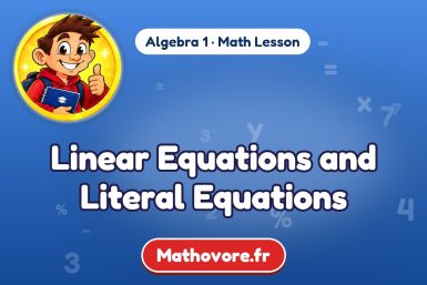 Linear Equations and Literal Equations – Algebra 1 math lesson