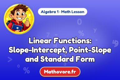 Linear Functions: Slope-Intercept, Point-Slope and Standard Form – Algebra 1 math lesson
