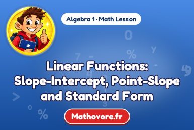 Linear Functions: Slope-Intercept, Point-Slope and Standard Form – Algebra 1 math lesson