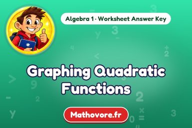 Graphing Quadratic Functions – Algebra 1 math worksheet answer key