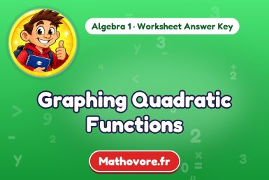 Graphing Quadratic Functions – Algebra 1 math worksheet answer key