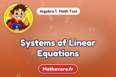 Systems of Linear Equations – Algebra 1 math test
