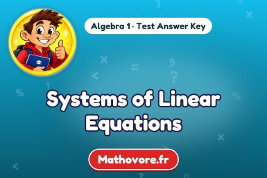 Systems of Linear Equations – Algebra 1 math test answer key