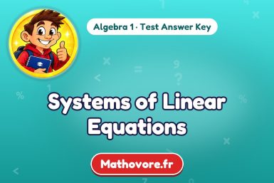 Systems of Linear Equations – Algebra 1 math test answer key