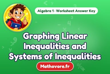 Graphing Linear Inequalities and Systems of Inequalities – Algebra 1 math worksheet answer key