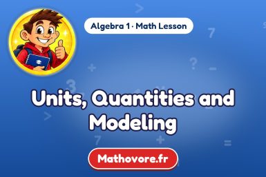 Units, Quantities and Modeling – Algebra 1 math lesson