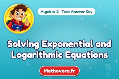 Solving Exponential and Logarithmic Equations – Algebra 2 math test answer key
