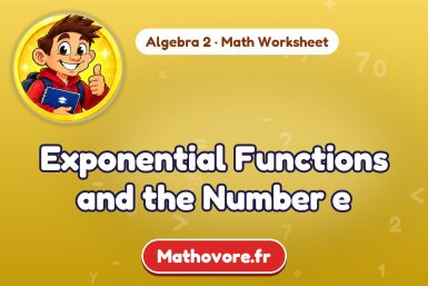 Exponential Functions and the Number e – Algebra 2 math worksheet
