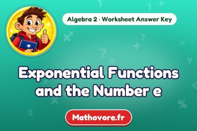 Exponential Functions and the Number e – Algebra 2 math worksheet answer key