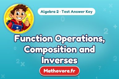 Function Operations, Composition and Inverses – Algebra 2 math test answer key