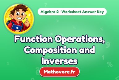 Function Operations, Composition and Inverses – Algebra 2 math worksheet answer key