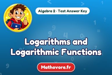 Logarithms and Logarithmic Functions – Algebra 2 math test answer key