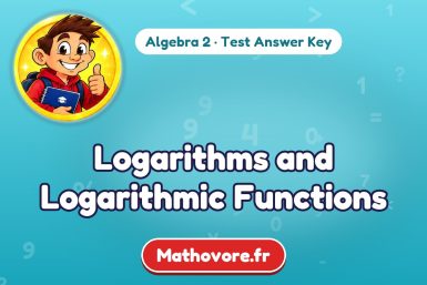 Logarithms and Logarithmic Functions – Algebra 2 math test answer key