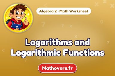 Logarithms and Logarithmic Functions – Algebra 2 math worksheet