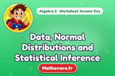 Data, Normal Distributions and Statistical Inference – Algebra 2 math worksheet answer key