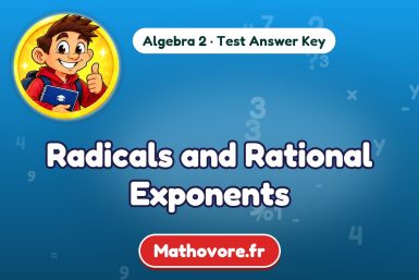 Radicals and Rational Exponents – Algebra 2 math test answer key