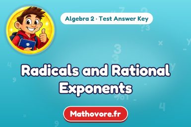 Radicals and Rational Exponents – Algebra 2 math test answer key