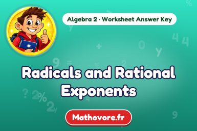 Radicals and Rational Exponents – Algebra 2 math worksheet answer key