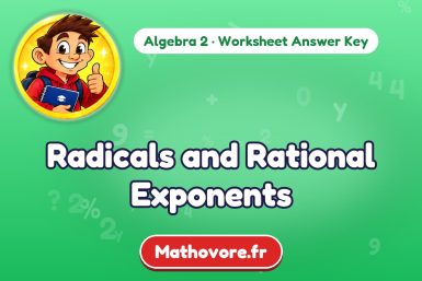 Radicals and Rational Exponents – Algebra 2 math worksheet answer key