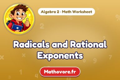 Radicals and Rational Exponents – Algebra 2 math worksheet