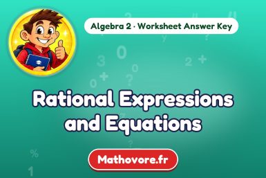 Rational Expressions and Equations – Algebra 2 math worksheet answer key