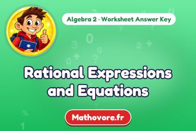 Rational Expressions and Equations – Algebra 2 math worksheet answer key